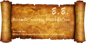 Bozmánszky Bibiána névjegykártya
